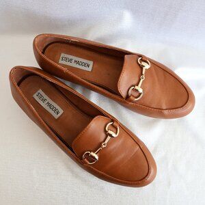 Size 37 Loafers, Faux Leather, Steve Madden Dorya Loafers, Brown Flats